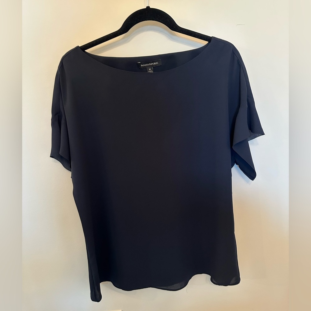 Banana Republic Navy Blue Blouse. Size: Medium